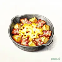 Baked Potato and Cheese with Sliced Bacon