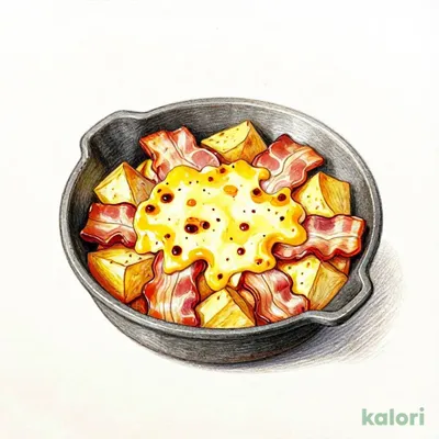 Baked Potato and Cheese with Sliced Bacon
