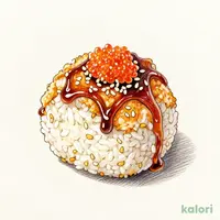 Grilled Rice Ball with Sesame & Spicy Cod Roe
