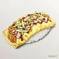 Kobe-Style Omelet Sobameshi (Fried Noodles & Rice)