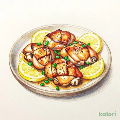 Chicken with Salt and Lemon on Hot Plate
