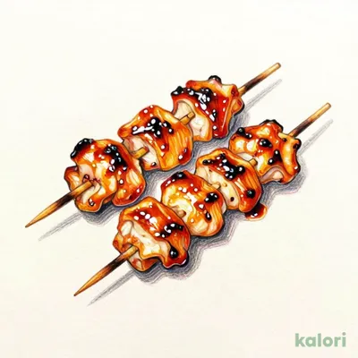 Chicken Skin Skewers, Sauce (2 pcs)