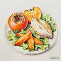 Persimmon and Steamed Chicken Kinpira Salad
