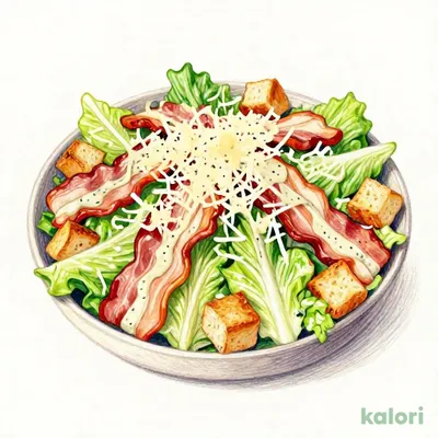 ベーコンとチーズのシーザーサラダ