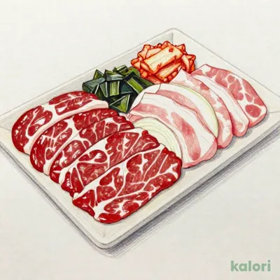 うす切りカルビ＆国産ポークランチ