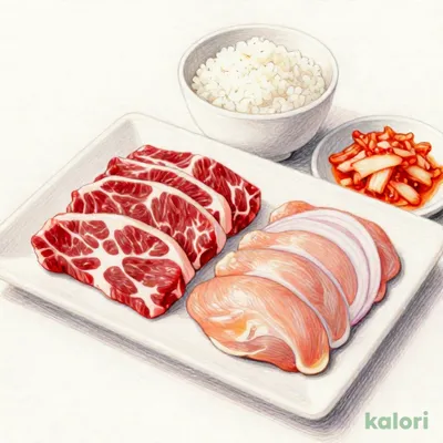 上ロース＆鶏むねセット (肉中 M)