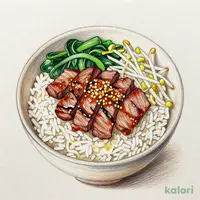 にんにく【二種盛り】カルビとハラミ丼