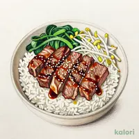 カルビとハラミ丼