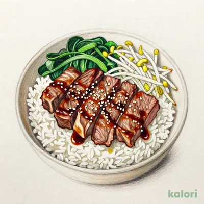 カルビとハラミ丼
