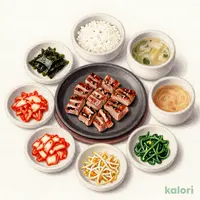 鉄板【二種盛り】カルビとハラミ定食