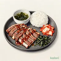 鉄板カルビ定食