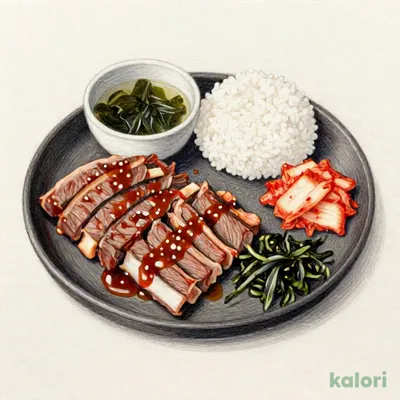 鉄板カルビ定食