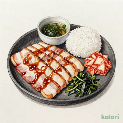 鉄板豚カルビ定食