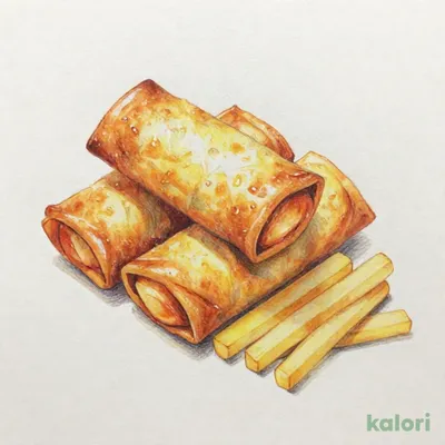 もちチーズスティック春巻とポテトフライ