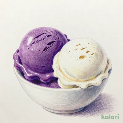 紫いもアイスとバニラアイス