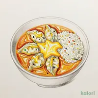 スパイスカレーの炊き餃子チーズリゾット付