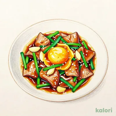 Stir-Fried Liver and Garlic Chives with Egg Yolk Sauce