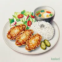 熟成鶏の唐揚げめんたい風味定食