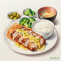 国産ポークカットステーキ定食（ねぎ塩だれ）
