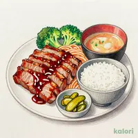 国産ポークカットステーキ定食(和風ソース)