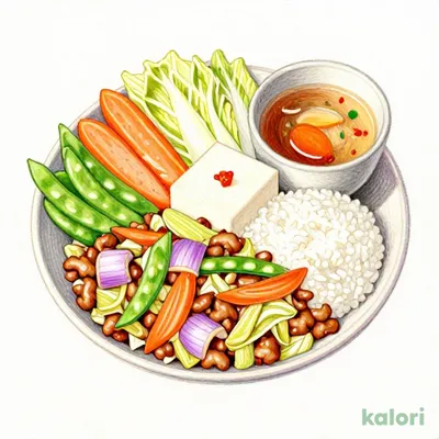 大豆ミートの野菜炒め定食