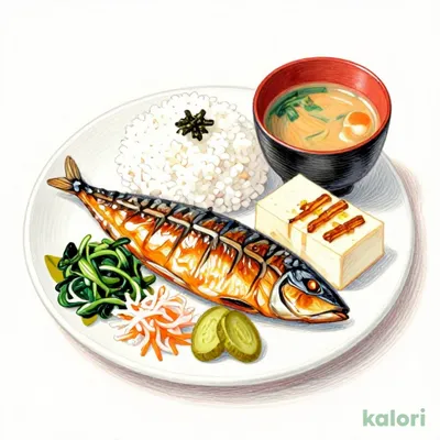 サバの塩焼朝食