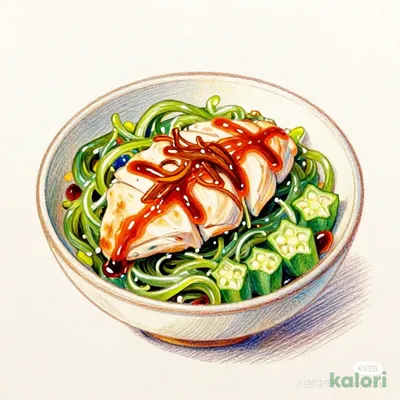 蒸し鶏と海藻のぽん酢和え