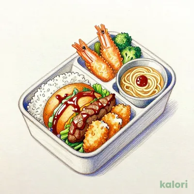 ［テイクアウト］ハンバーグとエビフライとから揚げの人気トリオ