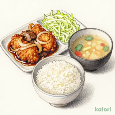 牛皿・から揚げ定食
