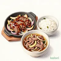 牛皿・牛鉄板焼肉定食