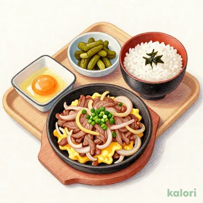 月見牛とじ御膳 (二枚盛)