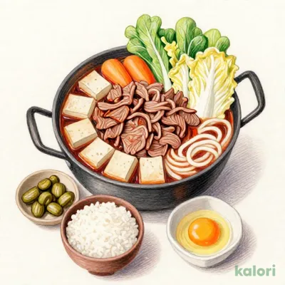 牛すき鍋膳 (肉2倍盛)