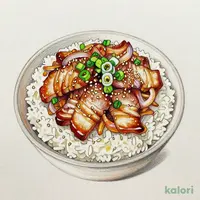Green Onion Salt Pork Rice Bowl, Super Extra Large