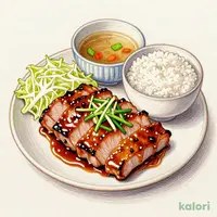 大判豚肩ロース焼き定食（旨ダレ生姜） (大盛)