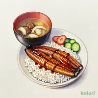 鰻重牛小鉢セット (二枚盛)