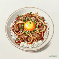 月見牛とじ丼 (並盛)