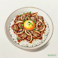 月見牛とじ丼 (大盛)