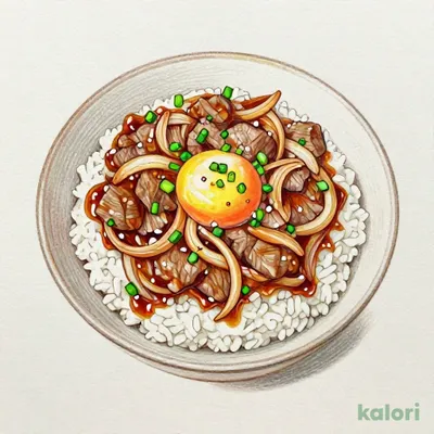 月見牛とじ丼 (大盛)