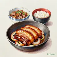 厚切り豚角煮牛小鉢定食