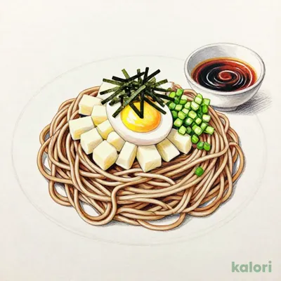 Tsukimi (Egg) and Tororo (Grated Yam) Soba