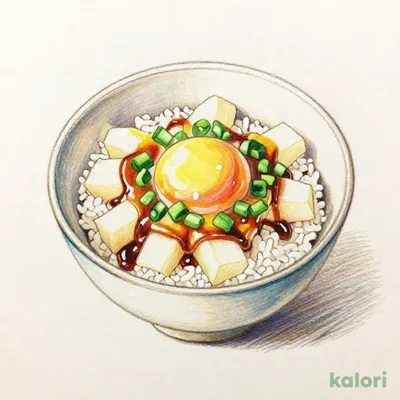 Mini Rice Bowl with Grated Yam and Egg