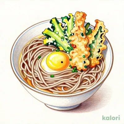 Soba with Egg & Vegetable Tempura