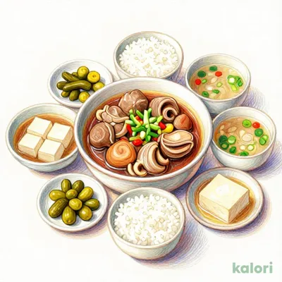 大もつ煮定食大