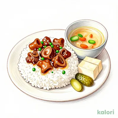合い盛りもつ定食並