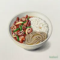 ミニもつ炒め丼セット