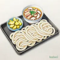 鹿児島産黒豚の平打ちつけうどん