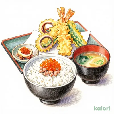こぼれいくらの海鮮茶漬け小天ぷら膳