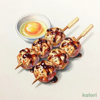Tsukimi Chicken Meatball Skewers (3 pieces)