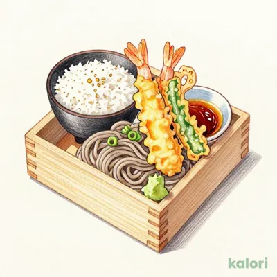 Cold Soba and Small Tempura Rice Bowl Set