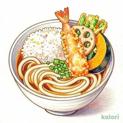Udon and Small Tempura Rice Bowl Set